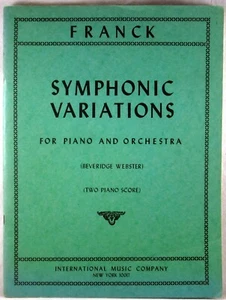 PARTITURA MUSICAL Franck Variaciones Sinfónicas 1963 International Music Co #2159 - Imagen 1 de 4