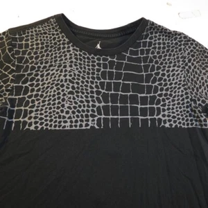 NIKE MICHAEL AIR JORDAN JUMPMAN TEE T SHIRT Mens S Black w/ Reptile Print - Picture 1 of 4