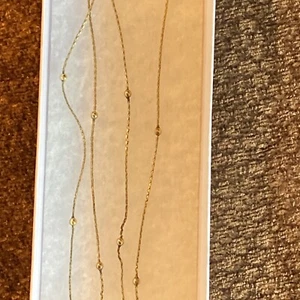 Long 14k Italian Gold fill 28” Chain with gold beads - Picture 1 of 5