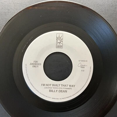 Billy Dean, I Wanna Take Care Of You / I'm Not Built That Way, 7" 45rpm Vinyl NM Foto 1 de 2
