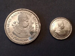 -1896 Hungary Franz Joseph One (1) & Five (5) Korona Proof Restrike -Millennium  - Picture 1 of 4