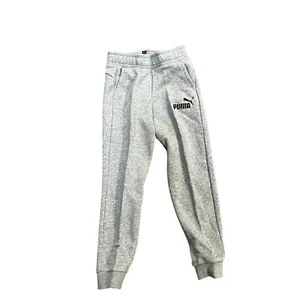 PUMA Kids' Medium Gray Heather Soft Cotton Blend Essentials Logo Sweatpants - XS - Picture 1 of 7