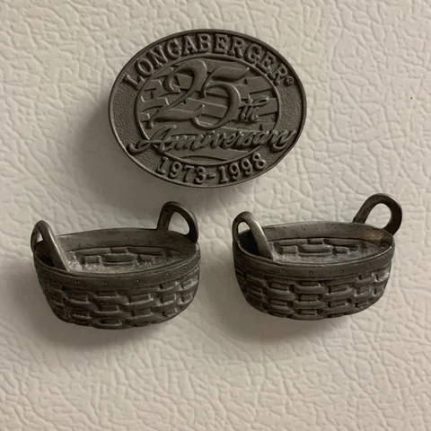 longaberger basket Pewter magnets Set Of 3 Cover