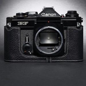 2024 custodia cover mezza fotocamera in vera pelle fatta a mano per Canon FTb EF - Foto 1 di 12