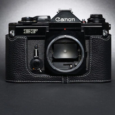 2024 Hecho a Mano Cuero Genuino Real Media Cámara Funda Estuche Bolso para Canon FTb EF Foto 1 de 4