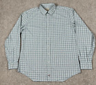 Genteal Shirt Mens Extra Large Green Gray Check Button Up Performance Stretch Xl