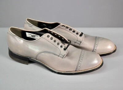 Men's VTG 1960s 1970s Grey Cap Toe Stacy Adams Madison Dress Shoes 8.5 D 60s 70s - Image 1 of 4