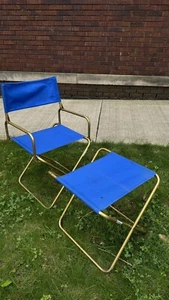 Vintage Lafuma Folding Chair  France Blue - Picture 1 of 7