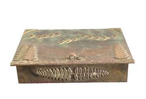 Caja de latón con tapa decorativa rectangular mexicana vintage Enrique Zavala - Imagen 1 de 15