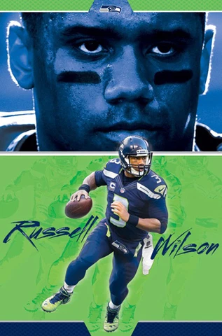 Russell Wilson FIELD GENERAL Seattle Seahawks QB NFL Football 22x34 WALL POSTER Cover