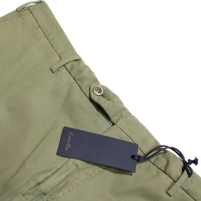Chinos/pantalones informales Zanella NWD Parker mezcla de algodón talla 36 EE. UU. en verde liso Foto 1 de 4