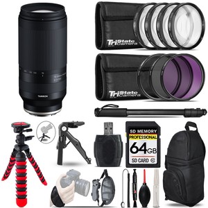 Tamron 70-300mm f/4.5-6.3 Di III RXD Lens (E) +MACRO, 3 Piece  Filter +64GB Kit