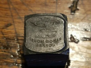 Vintage lead Letterpress Printing Block  Advertising Logo- Manor House Coffee-B2 - Picture 1 of 7