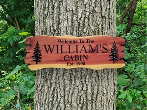 Custom Family Name Cabin Sign Carved Wood Vacation Home Established Date Plaque - Picture 1 of 10