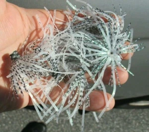 FALDAS HULA DE SILICONA 10ct SOMBREADO NATURAL 2.5" PUSH ON LUBINA PESCA CEBOS GIRATORIOS - Imagen 1 de 11