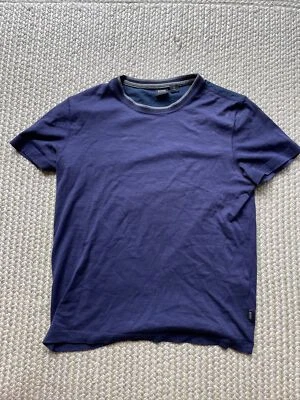 HUGO BOSS T рубашка синий фиолетовый коротким рукавом хлопок мужской размер маленький - Изображение 1 из 3