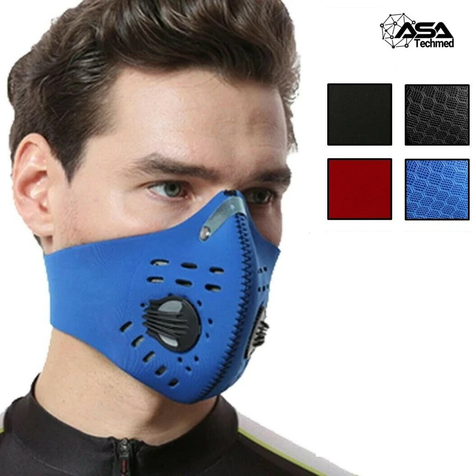 Reusable Dual Air Breathing Valve Face Mask Cover with Activated Carbon Filter - Image 1 of 1