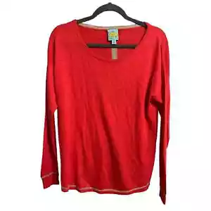 C&C California Cashmere Wool Blend Red Lightweight Sweater Womens Medium - Picture 1 of 7