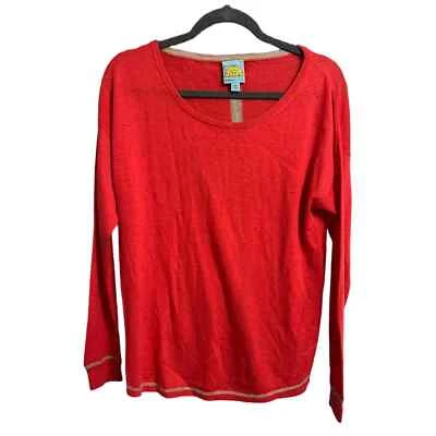C&C California Cashmere Wool Blend Red Lightweight Sweater Womens Medium  - Image 1 of 4
