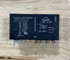 Potter & Brumfield T92S11D12-12 General Purpose Relay, 30A 12VDC 8 Pin, Lot of 2 - Picture 1 of 4