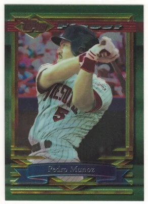 1994 TOPPS FINEST # 338 PEDRO MUNOZ MINNESOTA TWINS BASEBALL CARD - NRMT-MINT ! - Image 1 of 2