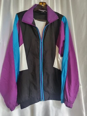 Chaqueta cortavientos Active Wear de colección años 80 bloque de color L Foto 1 de 4