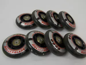 Inline Skate Wheels 76mm 80 A genuine Roller Blade Replacement Wheels w Bearings - Picture 1 of 4