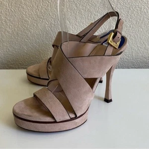 STUART WEITZMAN Women's Size 6 Hester Suede Platform Slingback Heel - Picture 1 of 11