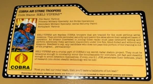 Tarjeta de archivo 2016 GI Joe Club Con Joecon exclusiva Cobra Heli-Viper solo rara - Imagen 1 de 1