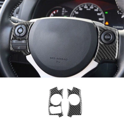For Lexus CT200h 2011-17 Carbon Fiber Interior Steering Wheel Button Cover Trim — 第 1/4 张图片