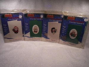 Vintage Titan Needlecraft Greeting Card Cross Stitch Kits Santa Snowman Lot of 4 - Picture 1 of 6