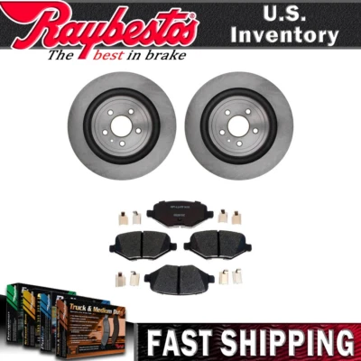 Rotores de freno traseros y pastillas de freno de cerámica con herrajes para Ford Taurus 2013-2019 Foto 1 de 4