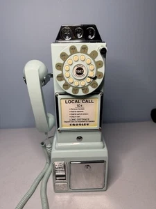 Telefono a pagamento Crosley CR56 stile anni '50 con tecnologia pulsante Aqua Baby blu locale - Foto 1 di 17