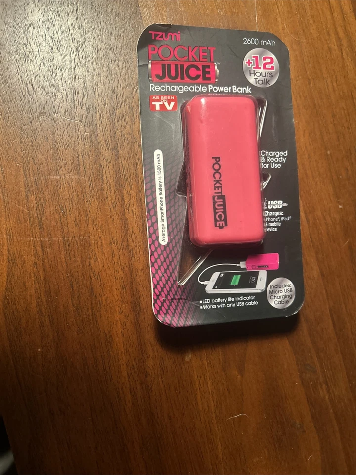 Tzumi Pocket Juice Endurance AC 2200 MAH Power Bank Micro. USB Cable - Image 1 of 2