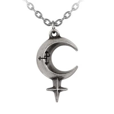 COLGANTE LILITH ALQUIMIA Ella Diablo Grabado Sello Media Luna Gótico + BOLSA GRATIS Foto 1 de 3