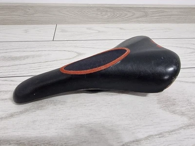 Vintage Selle Italia Nitrox Road Bicycle Saddle Black Leather & Gel Bike Seat - Image 1 of 4