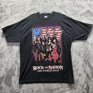 Vintage Kiss Rock The Nation Shirt Herren XL schwarz 2004 Tour Band Tee Amboss Musik - Bild 1 von 8