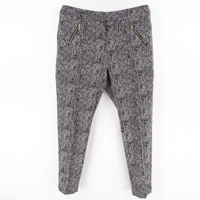 Pantalones ajustados Worthington para mujer talla 12 negros pata de gallo poliéster bolsillos con cremallera Foto 1 de 4