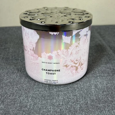 Bath and Body Works Champagne Toast 3-Wick Scented Candle 14.5 oz Pink Jar New - Image 1 of 4