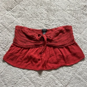 Rue21 Smocked Strapless Crochet Crop Top Women’s Size L - Picture 1 of 5