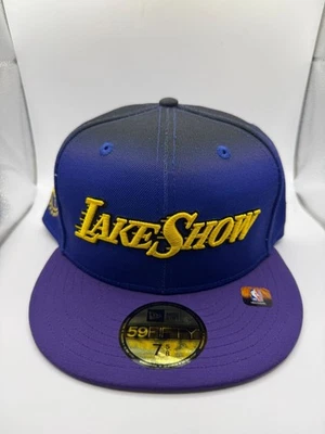 New Era 59Fifty Los Angeles Lakers City Edition Fitted Hat 7 5/8 Purple/Black - Image 1 of 4