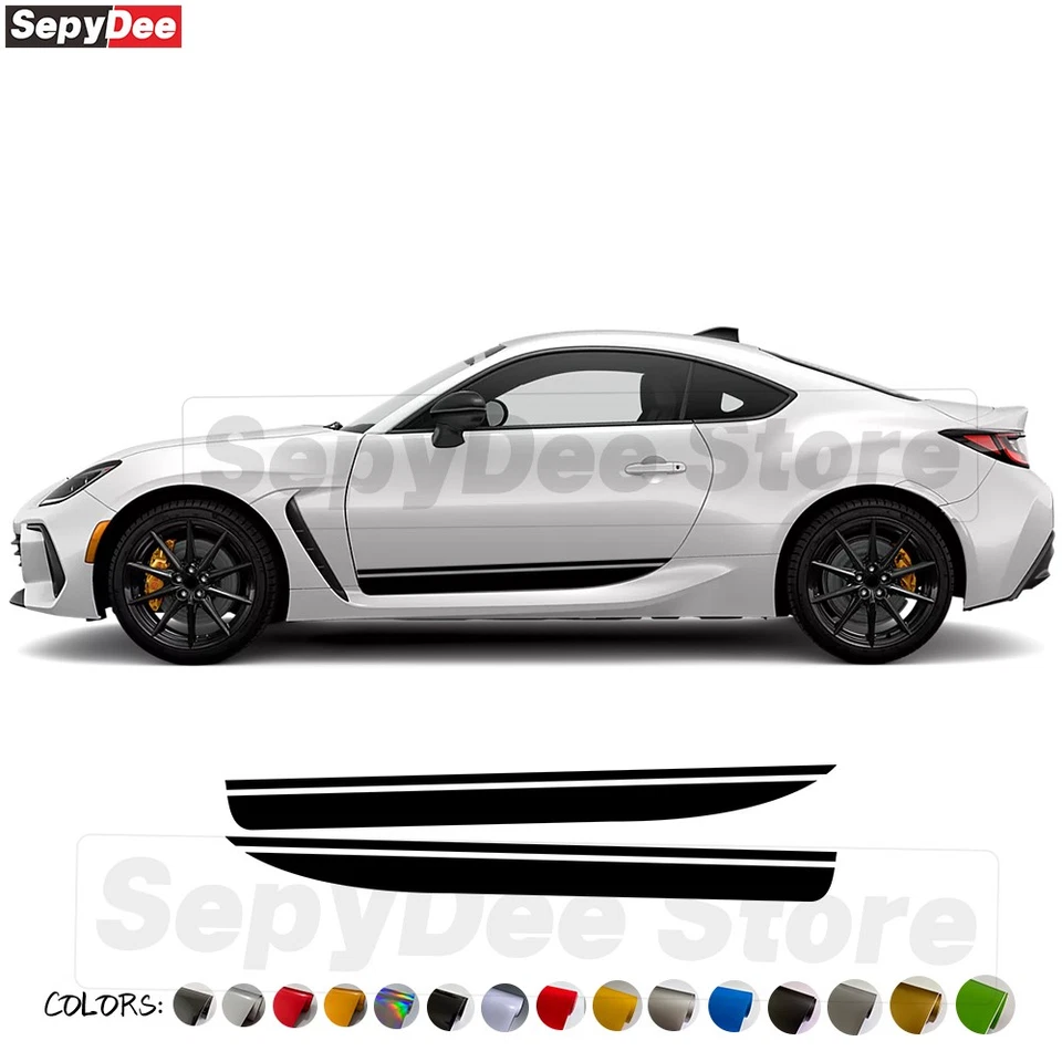 Calcomanía de vinilo para decoración de carrocería SUBARU BRZ de rayas laterales de carreras  Foto 1 de 4