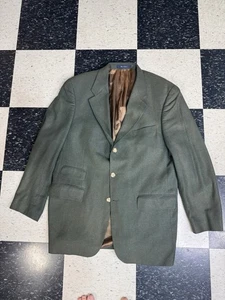 Vtg Ralph By RALPH LAUREN Silk Green Sport Coat Sz 43 L - Picture 1 of 8