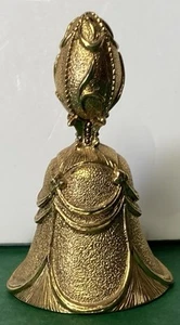 EIN VINTAGE LUNT Silberschmiede USA Goldteller AUF ZIERLICHE HANDGLOCKE goldfarben - Bild 1 von 4