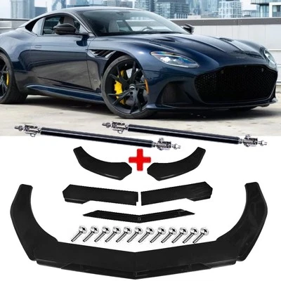 Front Bumper Lip Splitter Spoiler Glossy Black Body Kit For Aston Martin DBS Foto 1 de 4