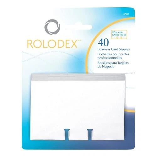 Rolodex 67691 Business Card Sleeves Plastic Pk40