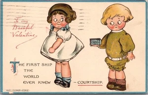 Postal de cómic romántico del Día de San Valentín de 1914 "CORTEJO" Mary Eleanor George - Imagen 1 de 2