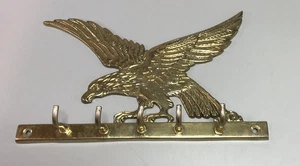 Vintage Flying Eagle Hook Brass 5 Hook Key Holder Rack - Picture 1 of 6