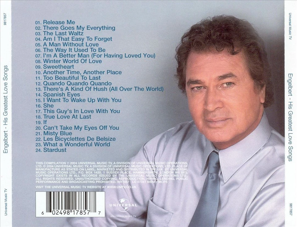 ENGELBERT HUMPERDINCK (VOCAL) - HIS GREATEST LOVE SONGS [REMASTER] NEW CD - Image 1 of 1
