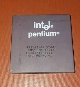TESTED CPU VINTAGE INTEL PENTIUM 100 SY007 CERAMIC SOCKET 7 RETRO PC DOS - Imagen 1 de 2